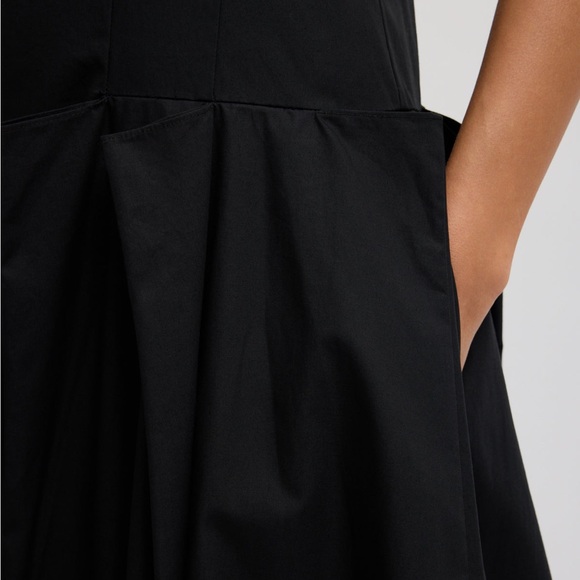 Tibi Compact Eco Poplin Pinched Pleat Dress - Picture 8 of 9